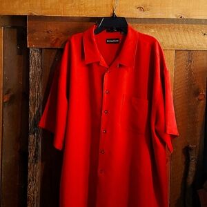 2X Ultra Club Caribbean Breeze Burnt Orange Camp Shirt with pocket